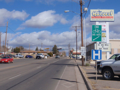 We are at the end of Hwy 90 and must turn right on Hwy 180.